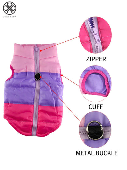 Dog Jackets for Winter Windproof Waterproof Cozy Dog Coat for Cold Weather Warm Apparel Clothes Puppy Dog Vest for Small Medium Dogs (Red+Black,M)
