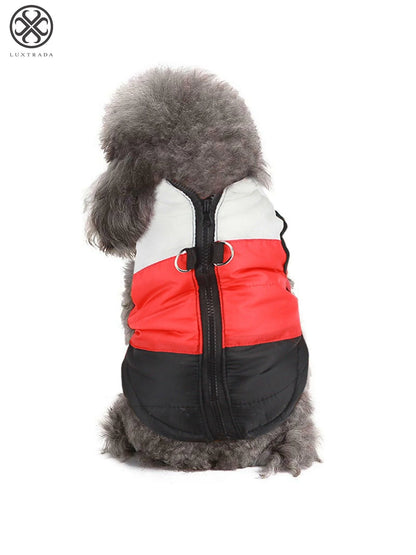 Dog Jackets for Winter Windproof Waterproof Cozy Dog Coat for Cold Weather Warm Apparel Clothes Puppy Dog Vest for Small Medium Dogs (Red+Black,M)