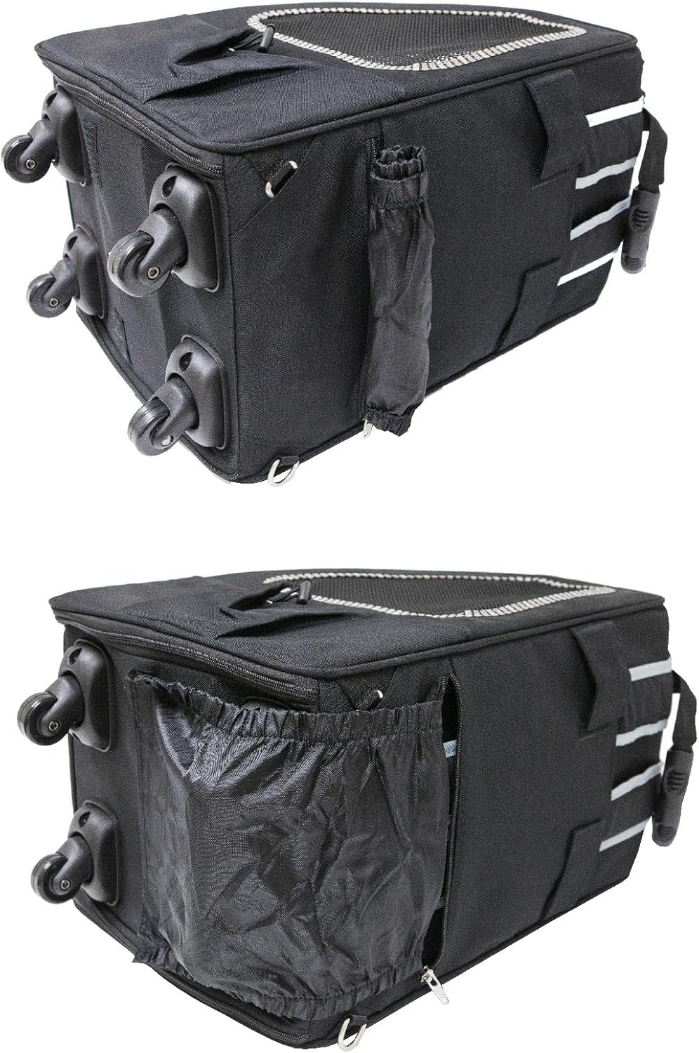 5-In-1 PET Carrier, Features: Rolling, Top Handle, Backpack, Luggage Attachment, Car Seat All in ONE for Small to Medium Dog, Cat, Bunny, Supports Pets up to 25LBS - Pepper