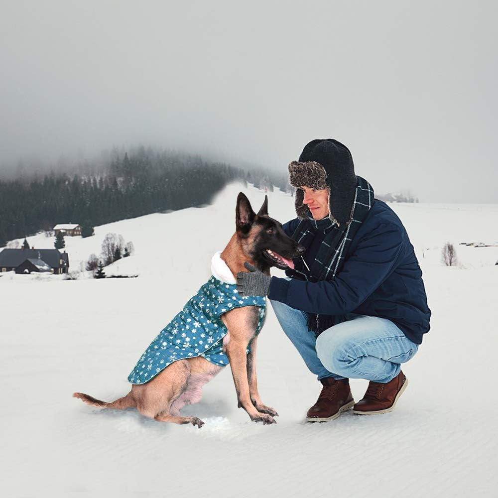 Reversible Dog Winter Coat with Furry Collar, Reflective Waterproof Dog Cold Weather Vest Jacket British Style Plaid Dogs Warm Clothes Small Medium Large Dogs Costume for Indoor/Outdoor Use
