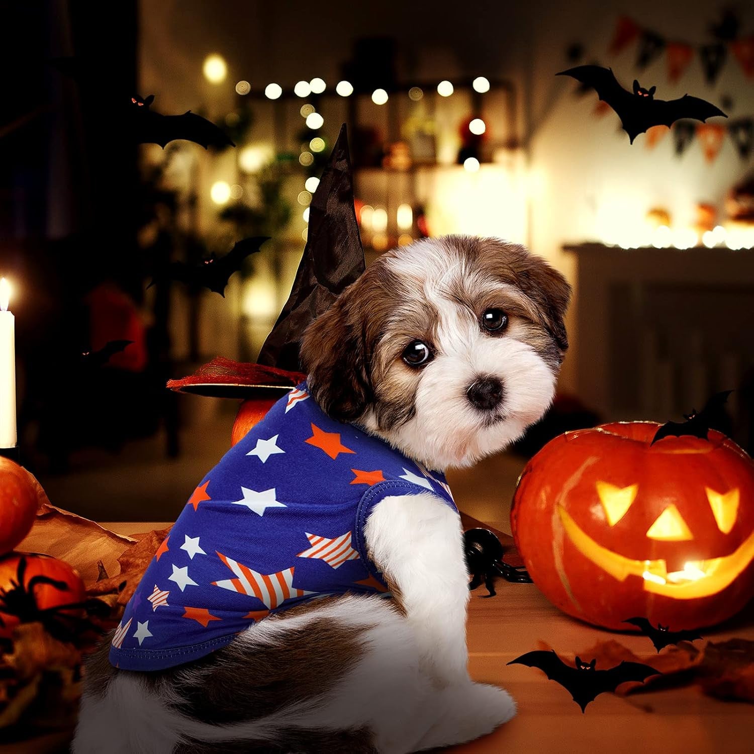 6 Pieces Holiday Dog Shirt Halloween Dog Clothes Thanksgiving Pet Clothes Seasonal Puppy Festival Vests Pet Shirts for Christmas(L(Fit 7-9Lbs))