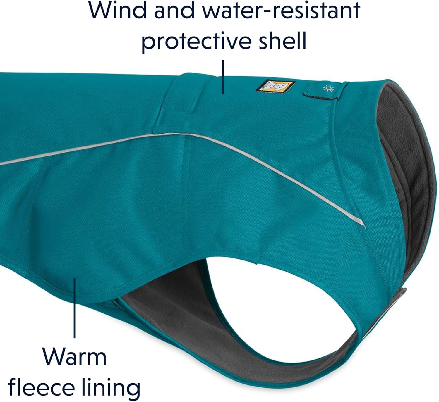 Abrasion-Resistant Dog Jacket with Fleece Lining, Very Large Breeds, Size: X-Large, Baja Blue, Overcoat, 05203-450L1