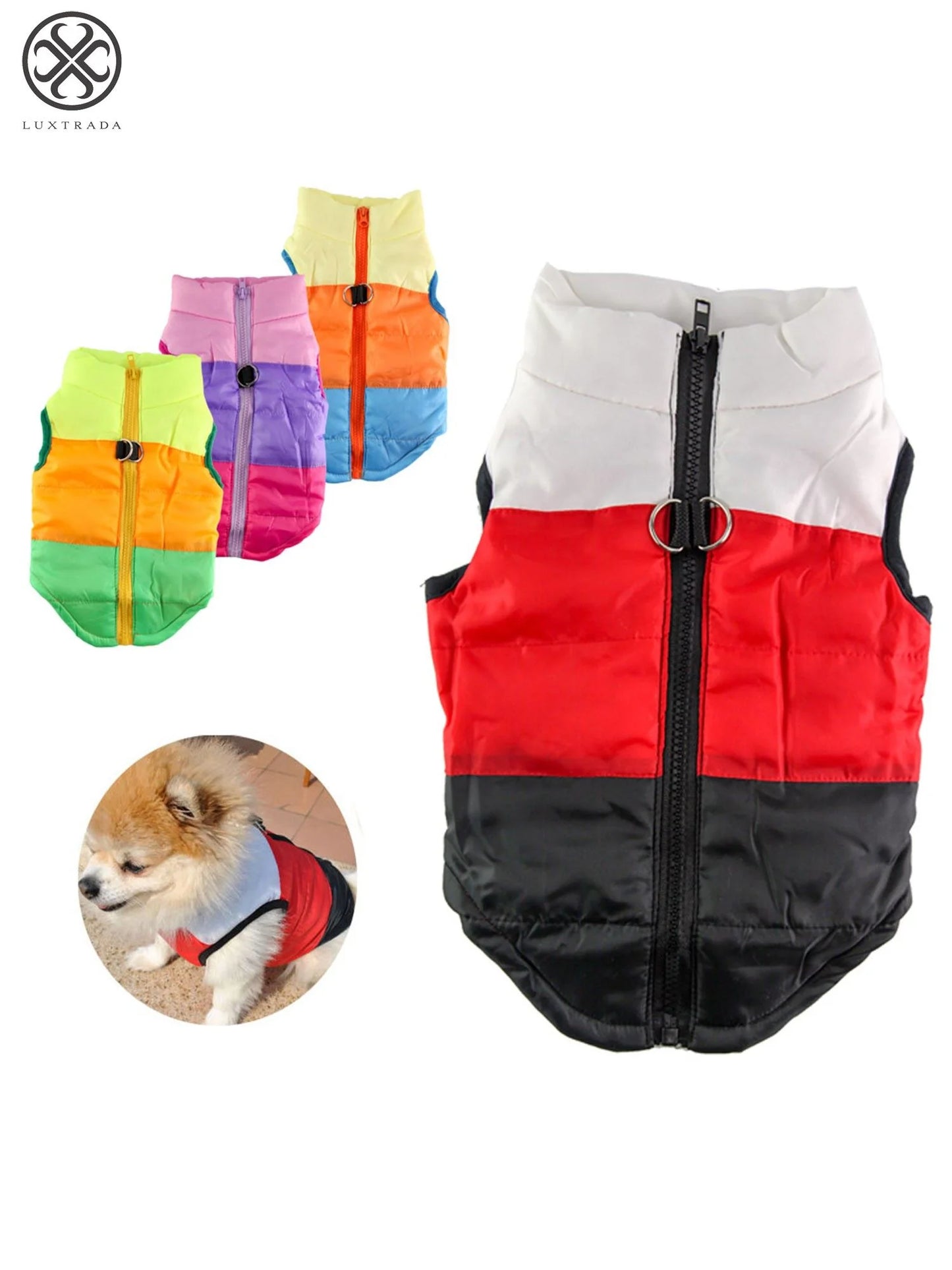 Dog Jackets for Winter Windproof Waterproof Cozy Dog Coat for Cold Weather Warm Apparel Clothes Puppy Dog Vest for Small Medium Dogs (Red+Black,M)