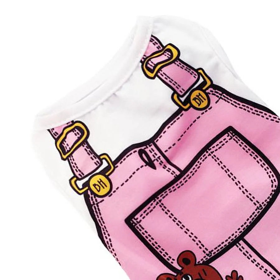 Pet Dog Puppy Clothes Fake Strap Vest Shirt Dog Cotton Spring Summer Puppy Clothing T-Shirt