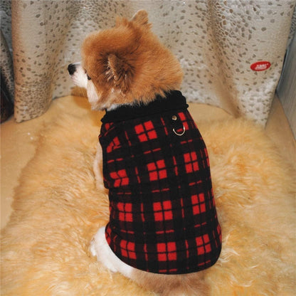 Dog Sweater 3 Pcs, Soft Fleece Vest with Leash Ring Pullover Jacket Winter Pet Dog Clothes for Puppy Small Dogs Cats Teddy Chihuahua Yorkshire (Plaid,M)