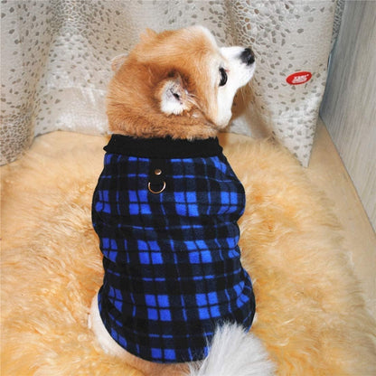 Dog Sweater 3 Pcs, Soft Fleece Vest with Leash Ring Pullover Jacket Winter Pet Dog Clothes for Puppy Small Dogs Cats Teddy Chihuahua Yorkshire (Plaid,M)
