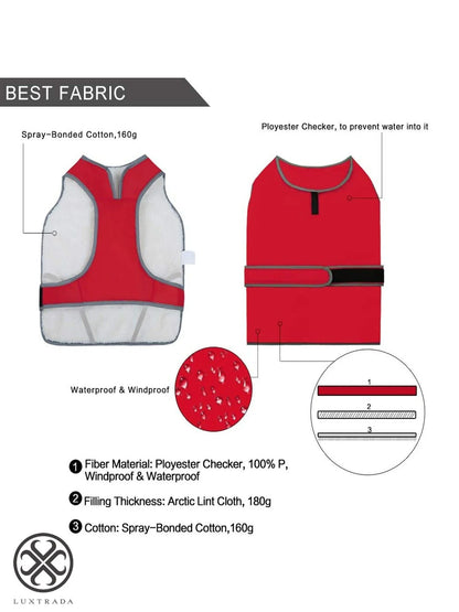 Reflective Waterproof Windproof Dog Coat Cold Weather Warm Dog Jacket Reversible Stormguard Winter Dog Vest for Small Medium Large Dogs