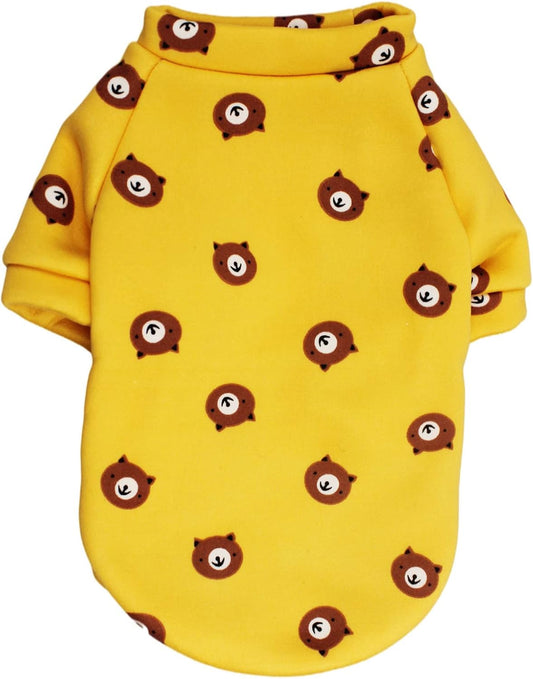 Cartoon Pattern Dog Clothes Cotton Dog Shirt for Pet Clothes Puppy T-Shirts Cat Tee Breathable (Bear, Small)