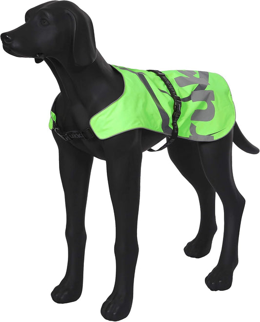 Dog Safety Vest Flap - Adjustable Lightweight Hi-Vis Waterproof Pet Vest with Reflective Details for All Weather Conditions for Small, Medium and Large Breeds (Medium, Emerald)