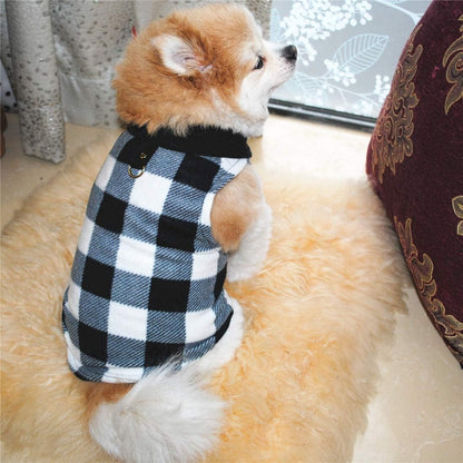 Dog Sweater 3 Pcs, Soft Fleece Vest with Leash Ring Pullover Jacket Winter Pet Dog Clothes for Puppy Small Dogs Cats Teddy Chihuahua Yorkshire (Plaid,M)
