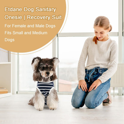 Dog Diapers Sanitary Panties Physiological Period Shirts Surgical Recovery Suits for Male and Female Dogs, Blue/Small