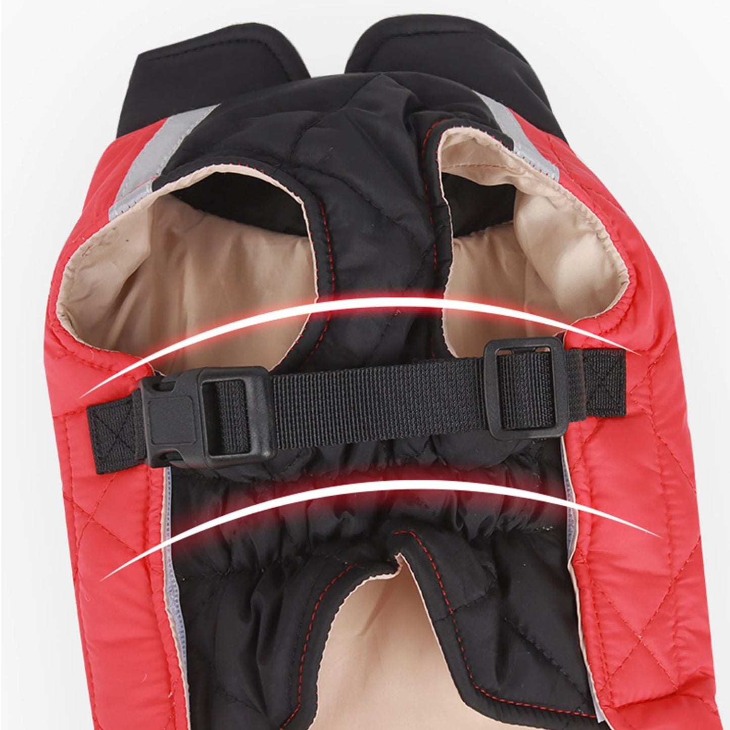 Dog Winter Coat Reflective Quilted Vest Pet Warm Cold Weather Windproof Fleece Jacket Clothes for Medium Large Small Dogs "Red, XL"