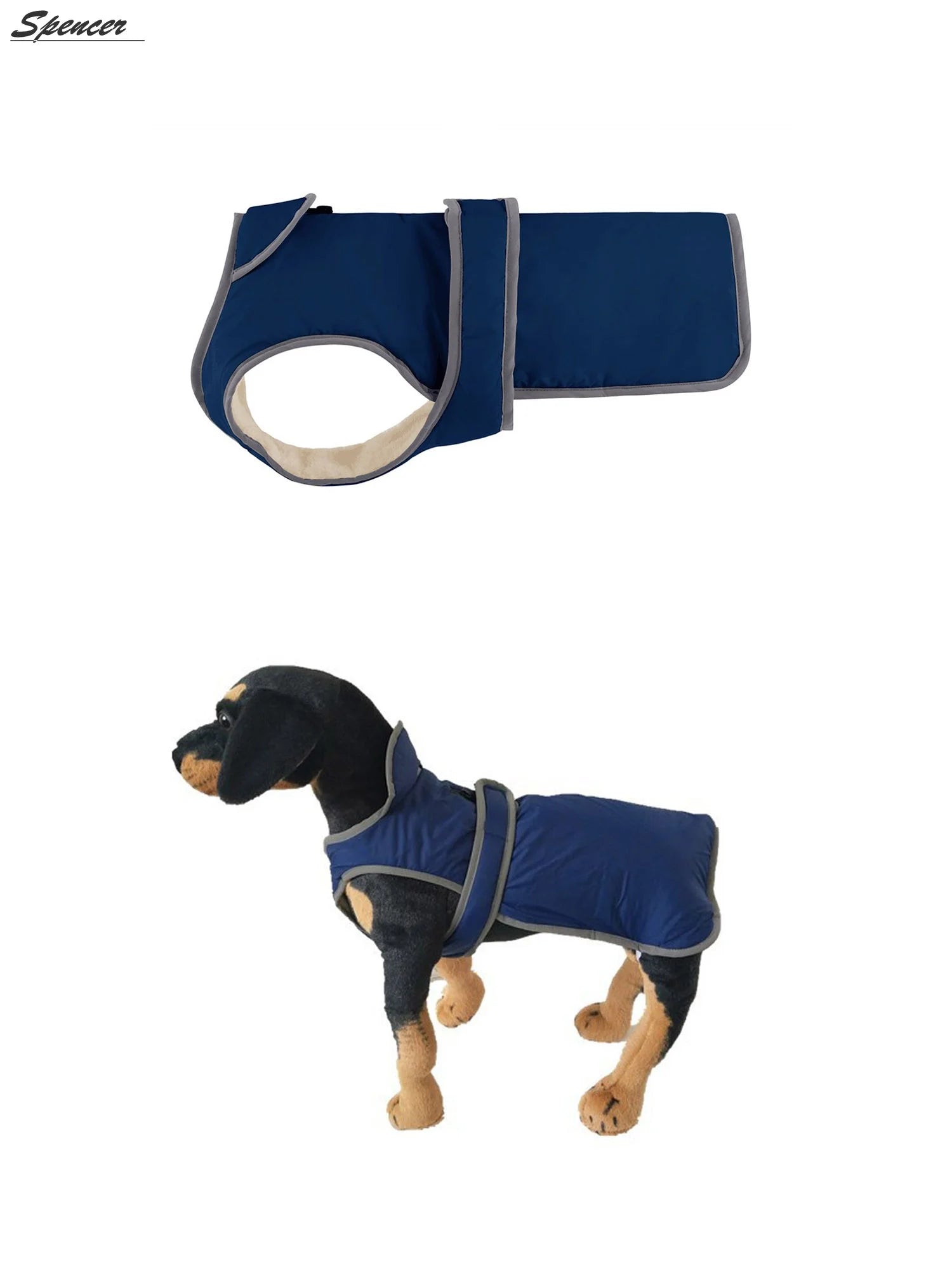 Polyester & Cotton Dog Coat & Jacket, Navy Blue, XL