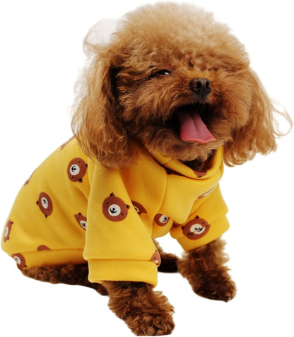 Cartoon Pattern Dog Clothes Cotton Dog Shirt for Pet Clothes Puppy T-Shirts Cat Tee Breathable (Bear, Small)