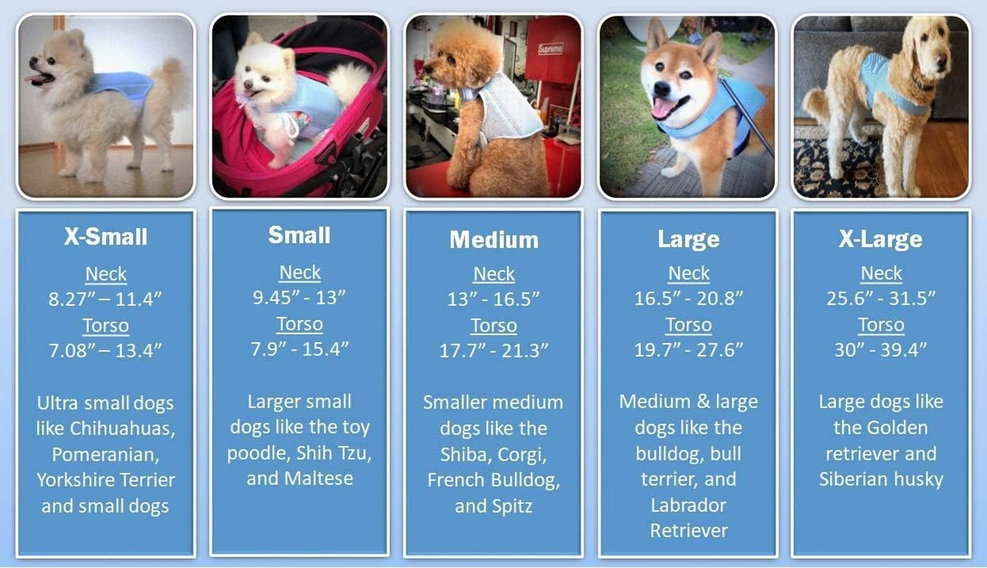 Cooling Vest for Dogs, Dog Vest Harness with Innovative Ice Packs for Optimum Temperature & Longer Cooling Time, Prevent Heat-Stroke, Applicable to All Breeds of Canines (X-Small Size)
