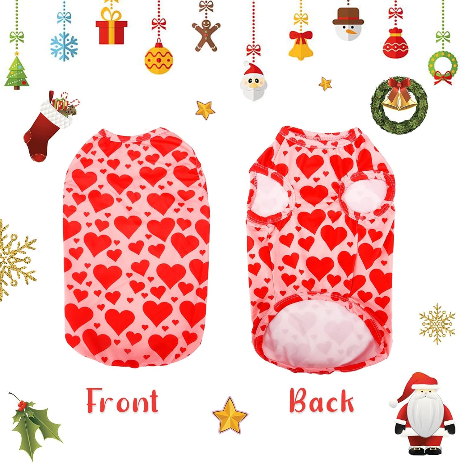 6 Pieces Dog Shirt Holiday Pet Vest Shirt Apparel Festival Puppy Dog Cute T-Shirt Clothes for Pet Christmas Valentine'S Day Irish Independence Day(Medium)