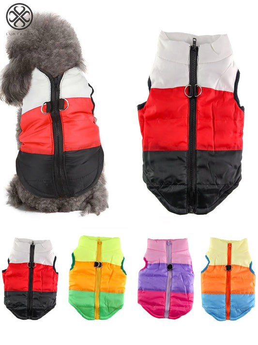 Dog Jackets for Winter Windproof Waterproof Cozy Dog Coat for Cold Weather Warm Apparel Clothes Puppy Dog Vest for Small Medium Dogs (Red+Black,M)