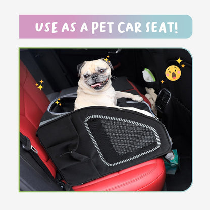 5-In-1 PET Carrier, Features: Rolling, Top Handle, Backpack, Luggage Attachment, Car Seat All in ONE for Small to Medium Dog, Cat, Bunny, Supports Pets up to 25LBS - Pepper