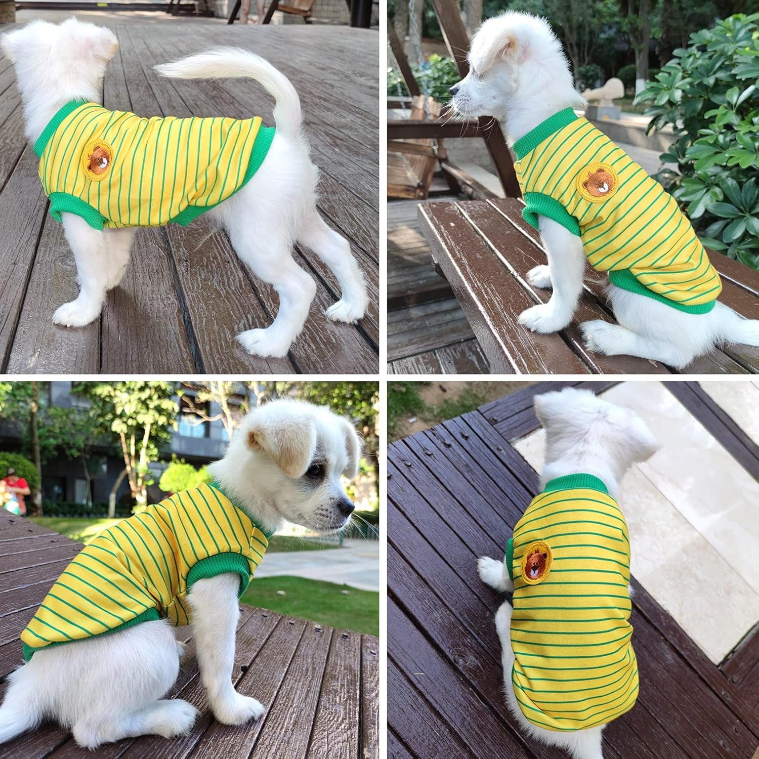 2 Pack Striped Dog Shirt Cotton Pet Clothes Cute Puppy Tshirt Costume, Soft Comfortable Doggy Vest Sleeveless Clothing Apparel, Dog Outfit for Small Medium Large Boy Girl Dogs Cats
