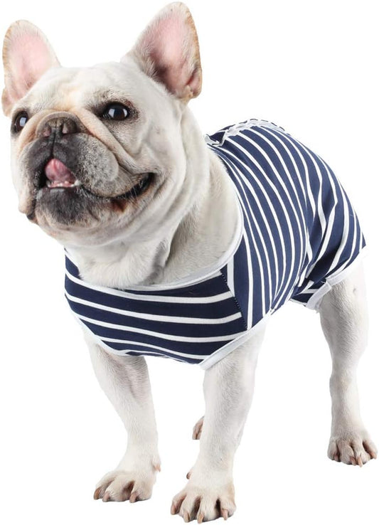 Dog Diapers Sanitary Panties Physiological Period Shirts Surgical Recovery Suits for Male and Female Dogs, Blue/Small