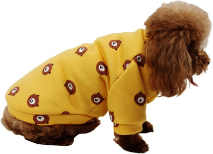 Cartoon Pattern Dog Clothes Cotton Dog Shirt for Pet Clothes Puppy T-Shirts Cat Tee Breathable (Bear, Small)