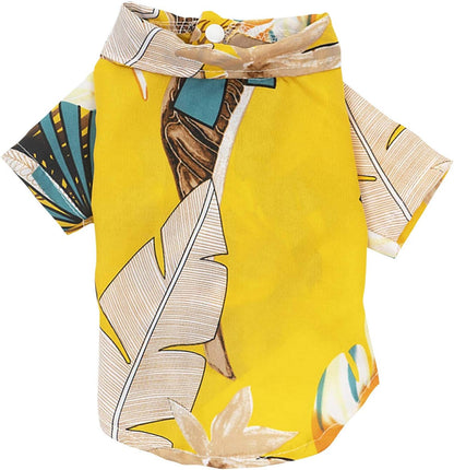Pack 2/3 Dog Cotton Shirts Puppy Vest Stripe Clothes for Small Dogs Summer Shirt Striped Cotton Vest,Pet Breathable Soft Basic Clothes (M, Yellow)