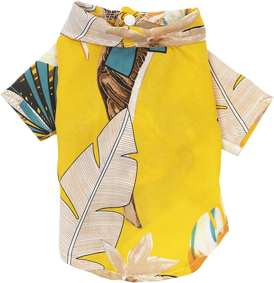 Pack 2/3 Dog Cotton Shirts Puppy Vest Stripe Clothes for Small Dogs Summer Shirt Striped Cotton Vest,Pet Breathable Soft Basic Clothes (M, Yellow)