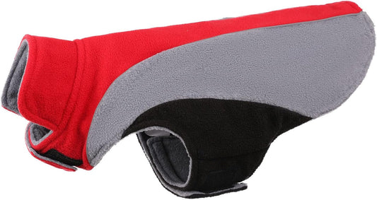 Fleece Dog Jacket, Apparel for Cold Weather, Reversible Soft Warm Dog Coat with Leash Hole, Safety Reflective Strap Adjustable Hook and Loop Puppy Clothes for Small Medium Large Pet (XS-3XL)