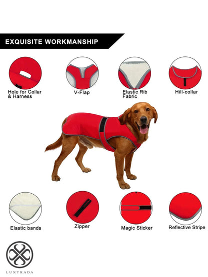 Reflective Waterproof Windproof Dog Coat Cold Weather Warm Dog Jacket Reversible Stormguard Winter Dog Vest for Small Medium Large Dogs