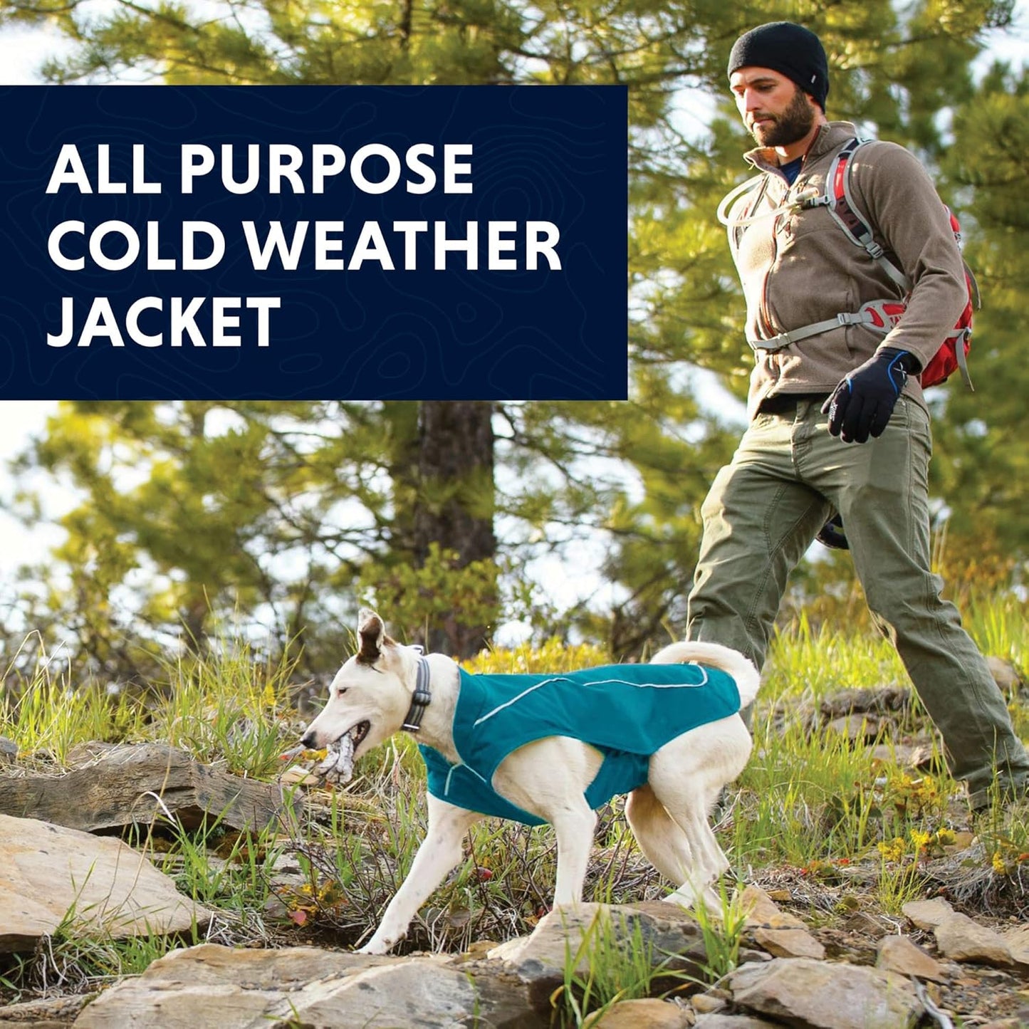 Abrasion-Resistant Dog Jacket with Fleece Lining, Very Large Breeds, Size: X-Large, Baja Blue, Overcoat, 05203-450L1