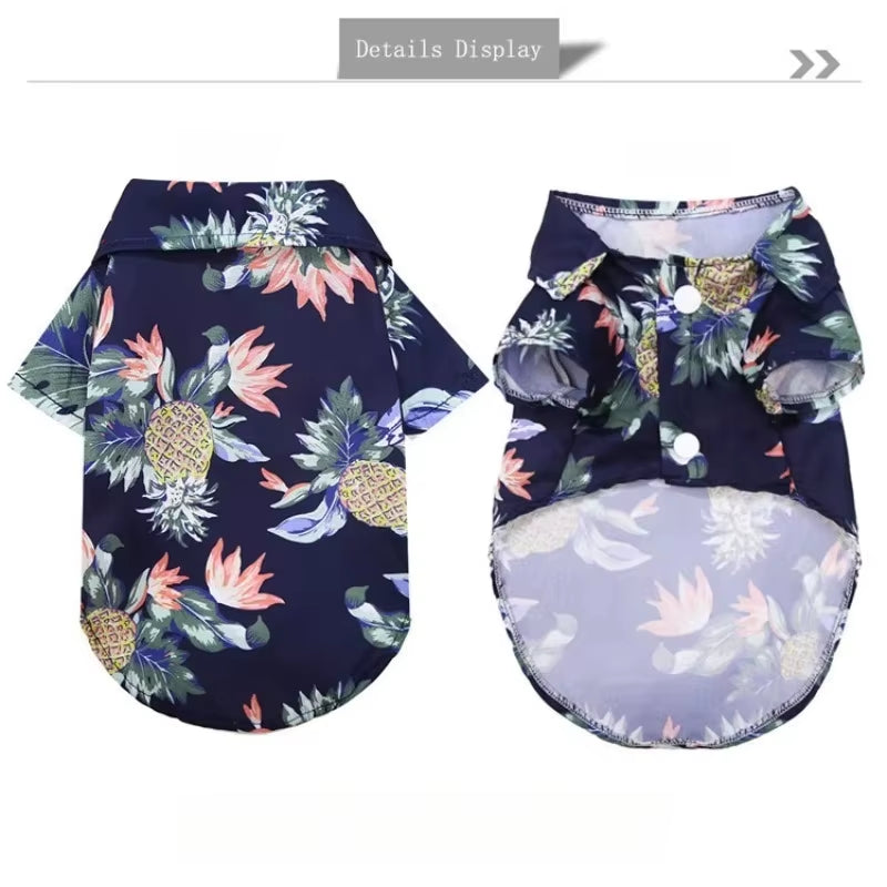 Hawaiian Beach Style Dog T-Shirts Thin Breathable Summer Dog Clothes for Small Dogs Puppy Pet Cat Vest Chihuahua Yorkies Poodle