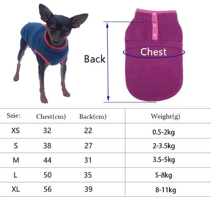 Fleece Dog Clothes for Small Dogs Spring Autumn Warm Puppy Cats Vest Shih Tzu Chihuahua Clothing French Bulldog Jacket Pug Coats