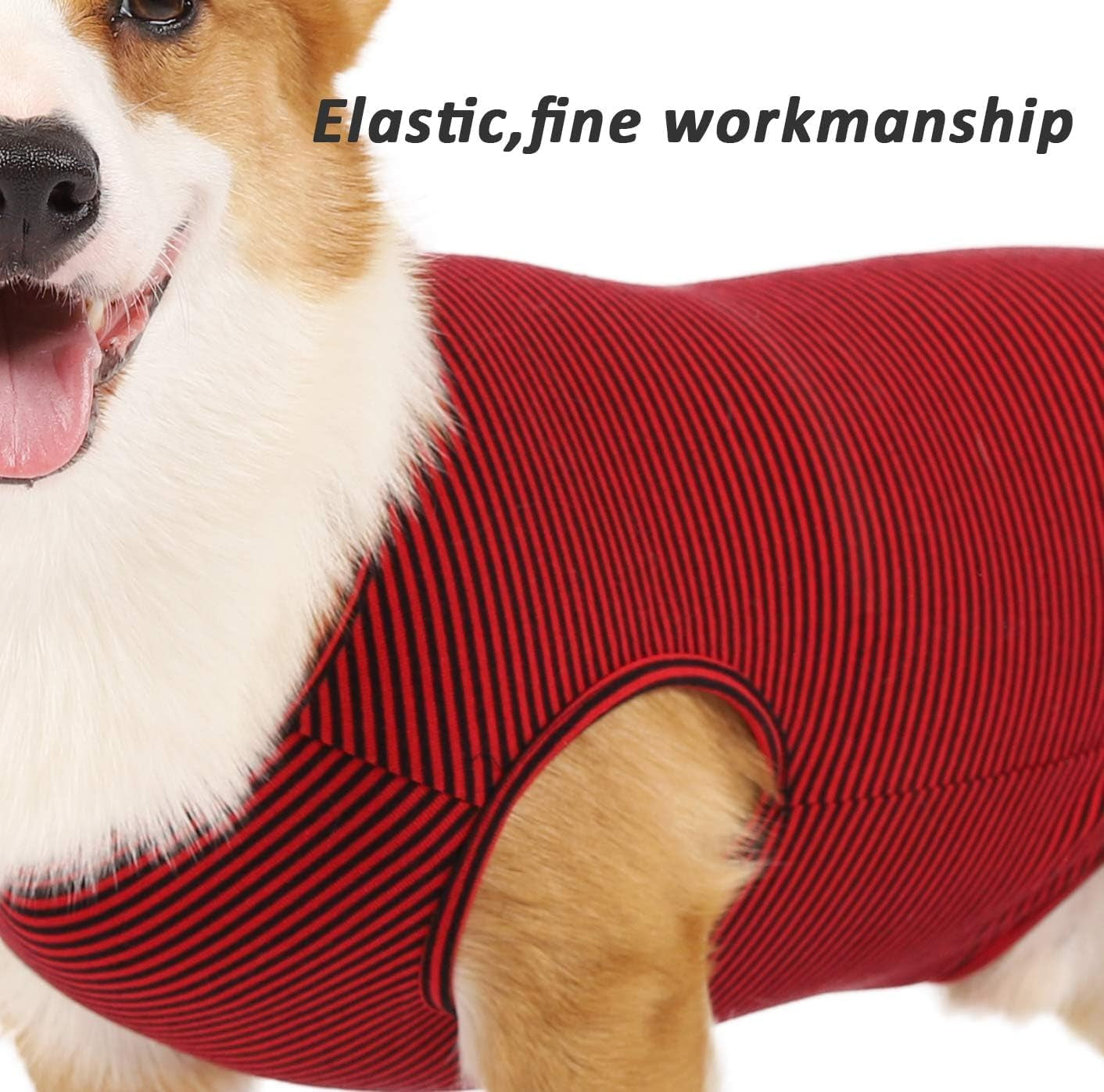 Dog Summer T-Shirts Striped Cotton Vest,Pet Breathable Soft Basic Clothes for Small Medium Larg Boy Girl Dogs,Xs