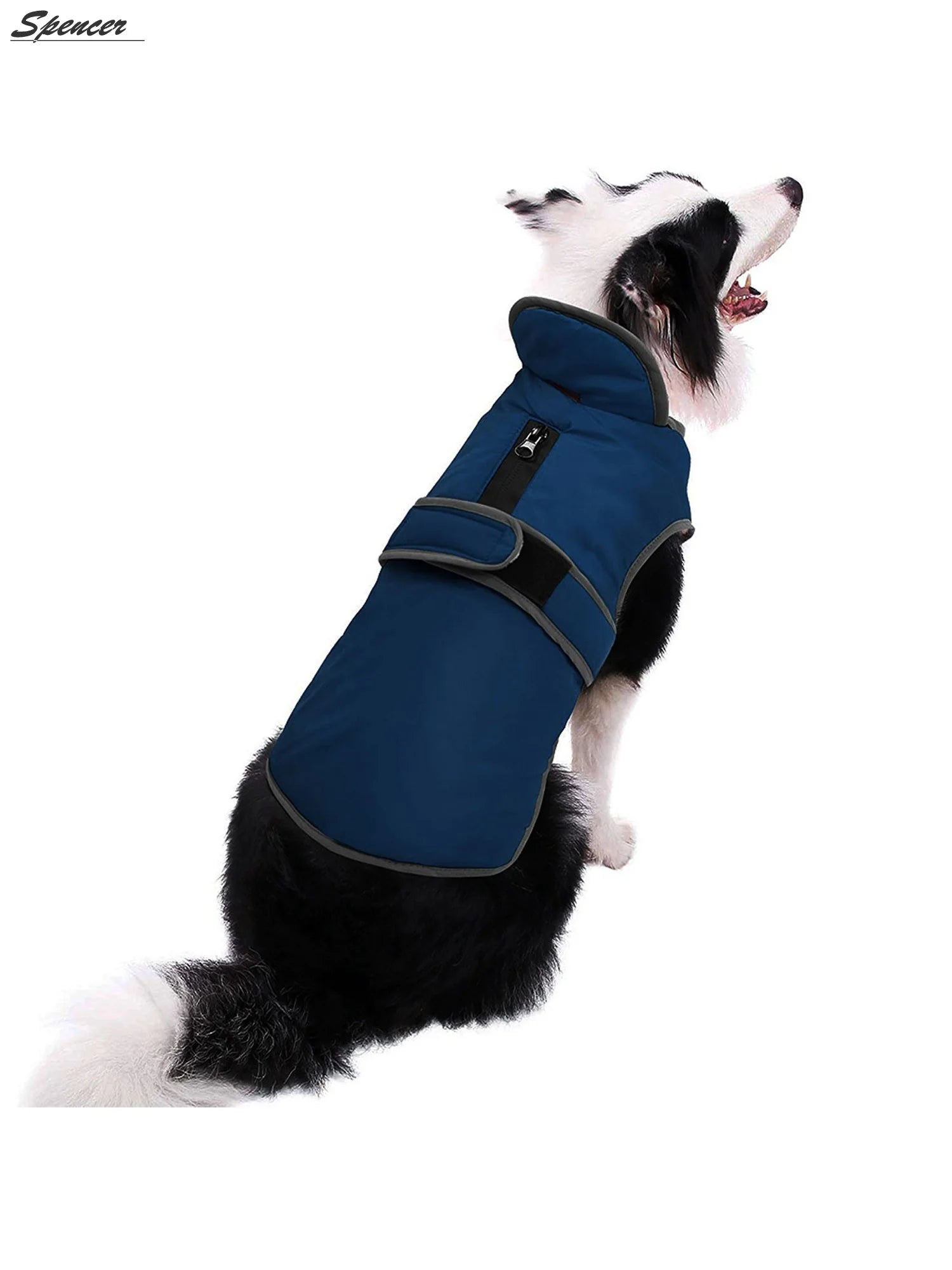 Polyester & Cotton Dog Coat & Jacket, Navy Blue, XL
