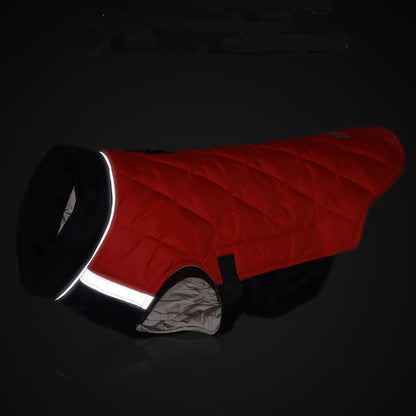 Dog Winter Coat Reflective Quilted Vest Pet Warm Cold Weather Windproof Fleece Jacket Clothes for Medium Large Small Dogs "Red, XL"
